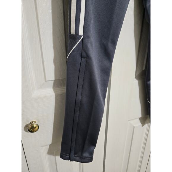 Adidas small men's gray football tapered leg partial zip athletic pants nwt - Picture 3 of 12